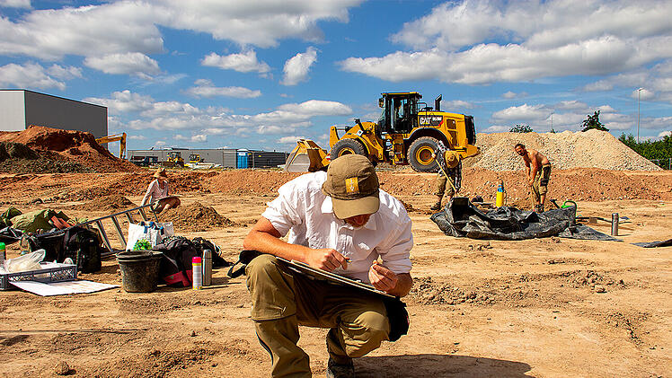 Ausgrabung Höchstadt Gewerbering Archäologen Keltensiedlung
