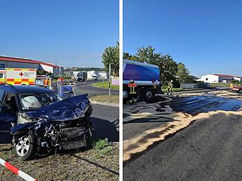 Großeinsatz in Volkach: Tankwagen-Unfall hat drastische Konsequenzen - "größerer Umweltschaden"