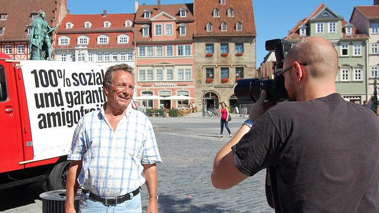Erinnerungsfoto in Coburgs "guter Stube"