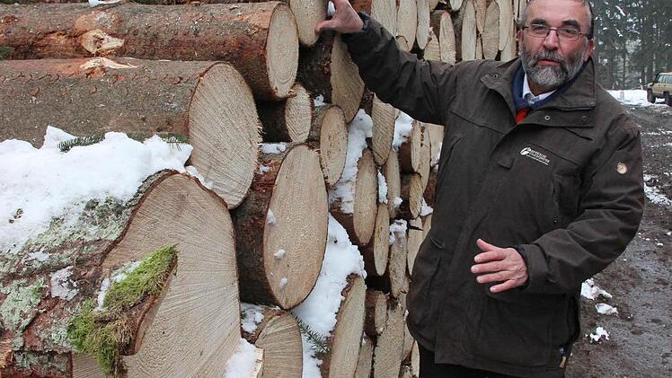 Die Holzernte im Frankenwald ist für Forstbetriebsleiter Peter Hagemann sehr wichtig, denn sie stellt den Motor für den Waldumbau dar.  Foto: Friedwald Schedel