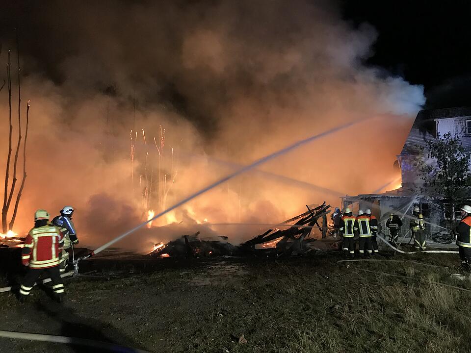 Sägewerk in Rehau in Flammen