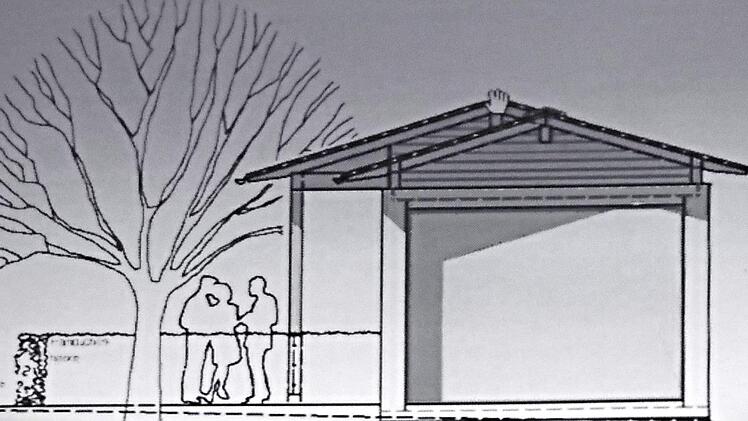 So wie auf dieser Skizze des Architekten Vornberger könnte das Leichenhaus in Gereuth - hier der Blick von Osten her - einmal aussehen.