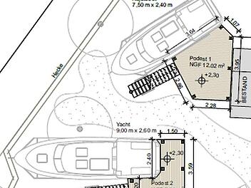 Die Skizze zeigt einen Ausschnitt der geplanten Stelzenhäuser und Podeste. Hier soll ein ungewöhnlicher Urlaubs- und Übernachtungsort geschaffen werden.  Quelle: Architekturwerkstatt Gollub, Coburg