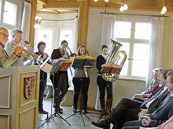 Eine Abordnung des Posaunenchors sorgte beim festlichen Teil des Neujahrsempfangs für den guten Ton. Foto: Petra Malbrich