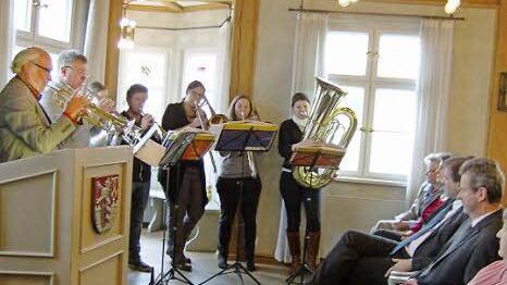 Eine Abordnung des Posaunenchors sorgte beim festlichen Teil des Neujahrsempfangs für den guten Ton. Foto: Petra Malbrich