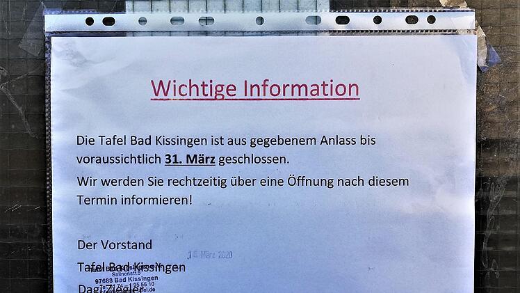 Die Ausgabestelle der Bad Kissinger Tafel bleibt vorerst bis zum 31. März geschlossen, die Tafeln in Hammelburg und Bad Brückenau bis zum 19. April. Foto: Sigismund von Dobschütz