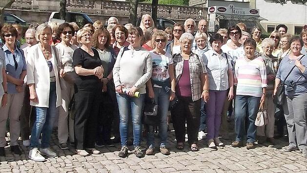 Die Caritas-Helfer bei ihrem Ausflug in Ebrach. Foto: Caritas