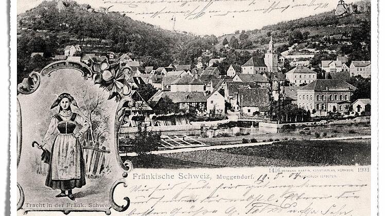 Muggendorf auf einer Karte von 1903 mit Repro: Löwisch