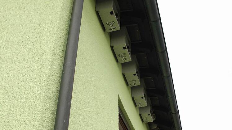 Am Haus von Carola Hebentanz gibt es viele Nistkästen für Mauersegler und Schwalben.  Foto: Friedwald Schedel