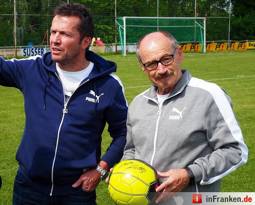 Lothar Matthäus zusammen mit Helmut Fischer