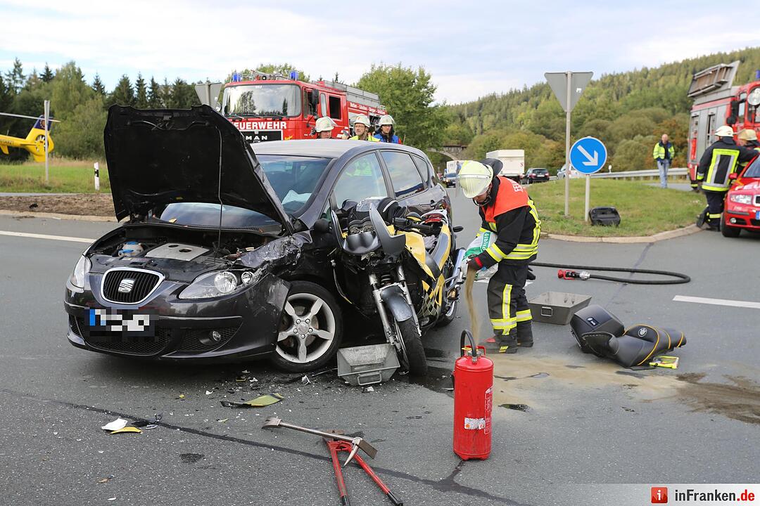 Schwerer Motorradunfall bei Naila