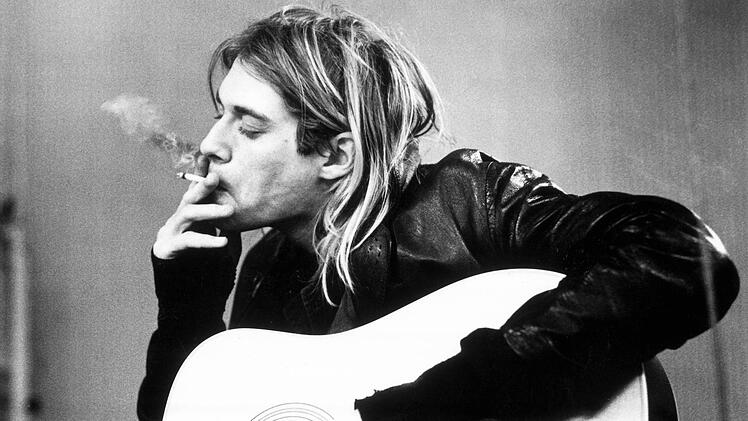 Das Gesicht des Grunge: Kurt Cobain 1991 bei einer Studiosession.  Foto: Getty Images