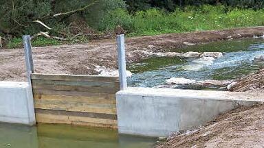 Der neue Fischaufstieg in der Aisch  Foto: Erlwein