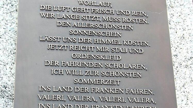 Kloster Banz und das Frankenlied werden das Denkmal zieren.
