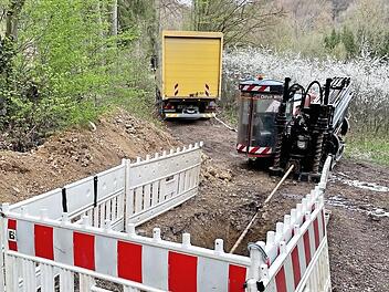 Die Baustelle für die Trinkwasserversorgung