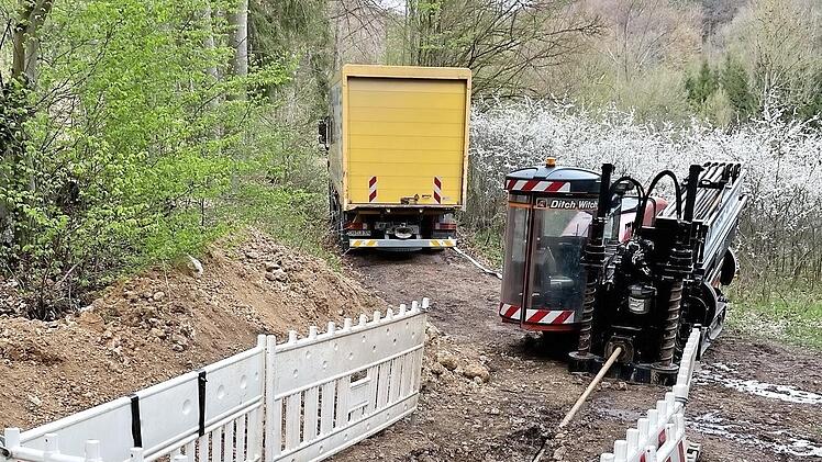 Die Baustelle für die Trinkwasserversorgung
