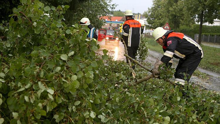 Blitz, Donner, Regen, Hagel: Die Unwetter in Oberfranken haben zahlreiche Bäume entwurzelt, Häuser abgedeckt und Straßen überflutet. Mehrere Keller liefen voll Wasser. Feuerwehr und THW waren mit bis zu 50 Einsätzen beschäftigt. Foto: News5/Herse