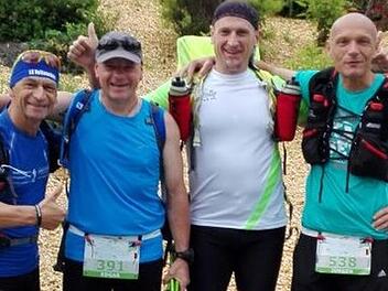 Die Ultra-Läufer der LG Veitenstein mit (von links) Rainer Hofmann, Edgar Karrer, Michael Hertlein und Jürgen Lurz