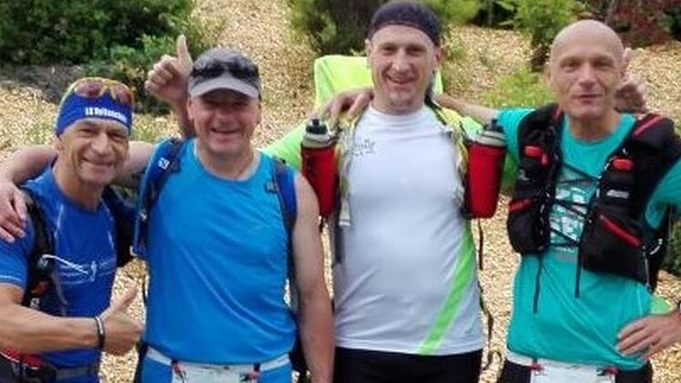 Die Ultra-Läufer der LG Veitenstein mit (von links) Rainer Hofmann, Edgar Karrer, Michael Hertlein und Jürgen Lurz