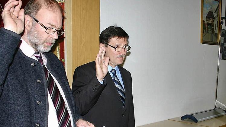 Die neuen Bürgermeister-Stellvertreter Armin Schätzlein und Kurt Weißheimer (im Bild von links).Fotos: Ralf Kestel