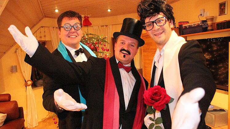 "Die drei Tenöre" Bernd Baierl, Thomas Büttner und Christian Lindenberger (v. l.) stehen vielleicht bald bei "Fastnacht in Franken" vor einem Millionenpublikum. Foto: Nikolas Pelke