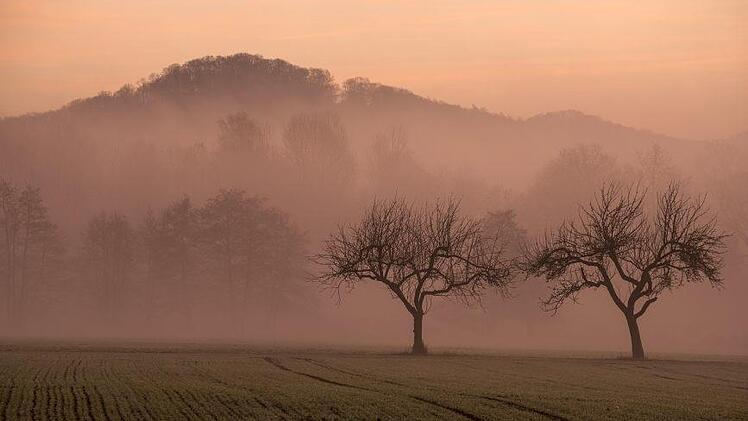 Die Mettermich verbirgt sich im  wallenden  Morgennebel. Foto: Jürgen Hüfner