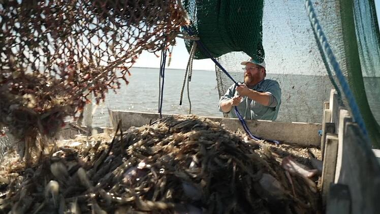 Der Krabbenfischer Craig Reaves bringt seinen Fang ein. Wie zufrieden ist er mit Trumps Politik?