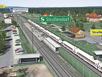 Auf der Westseite (links) des S-Bahn-Halts muss sich Strullendorf einen barrierefreien Zugang erst noch erstreiten. Illustration: Deutsche Bahn