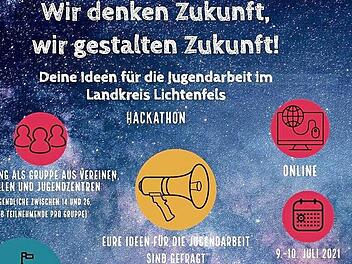 Ideen zur Jugendarbeit gesucht: Wie Jugendliche und junge Erwachsene sich beteiligen k&ouml;nnen, erl&auml;utert der Flyer. F&uuml;r die besten Konzepte gibt es beim Hackathon des Kreisjugendrings Preisgelder in H&ouml;he von insgesamt 6000 Euro.