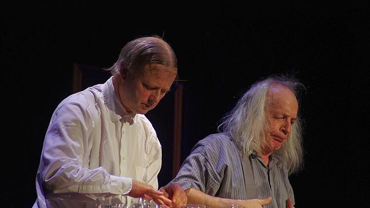 Die beiden Konzertclowns Gogol & Mäx begeisterten mit musikalischem Variantenreichtum, instrumenteller Virtuosität und akrobatischem Slapstick. Foto: Klaus Werner