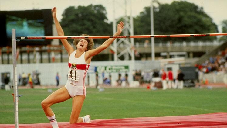 Ein weiterer H&ouml;hepunkt in Ulrike Meyfarths Karriere: 1983 stellte sie bei einem Wettbewerb in London mit 2,03 Meter einen neuen Weltrekord im Hochsprung auf.