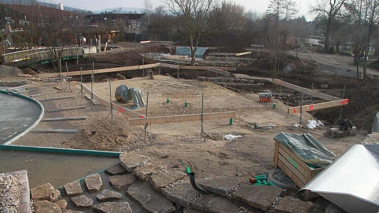 Im Grundriss zeichnet sich schon ab, wie groß diese neue Sauna werden wird.