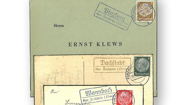 Drucksachen, Postkarten und Briefe aus den 1930er-Jahren aus dem Raum Forchheim - Sammlung Lorenz Neubauer/Grafik: FT
