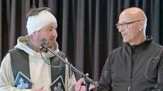 Michael Erhart und Werner Ehehalt. Der Pfarrer thematisierte seinen eigenen Motorradunfall.