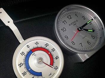 Das Thermometer zeigt über 50 Grad. Foto: Sabine Christofzik