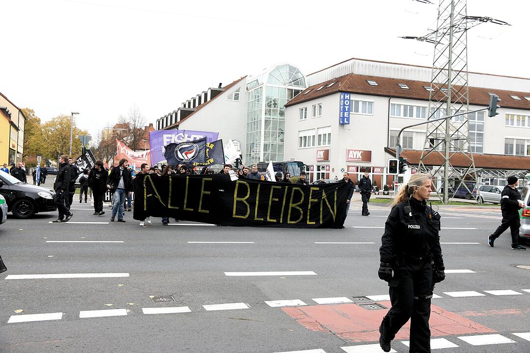 Linke Demo gegen Balkanzentrum Bamberg