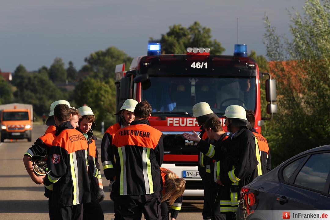 Unfall bei Wassertrüdingen im Landkreis Ansbach