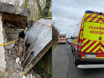 Gartenschuppen in W&uuml;rzburg st&uuml;rzt ein: Mann wird eingeklemmt