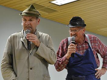 Das Kabarett-Duo Gotthold & Eustach alias Martin Wachenbrönner und Fredi Breunig begeisterte bei der Mundart-Rallye in Oberthulba das Publikum im Pfarrsaal, der bis auf den letzten Platz gefüllt war. Björn Hein