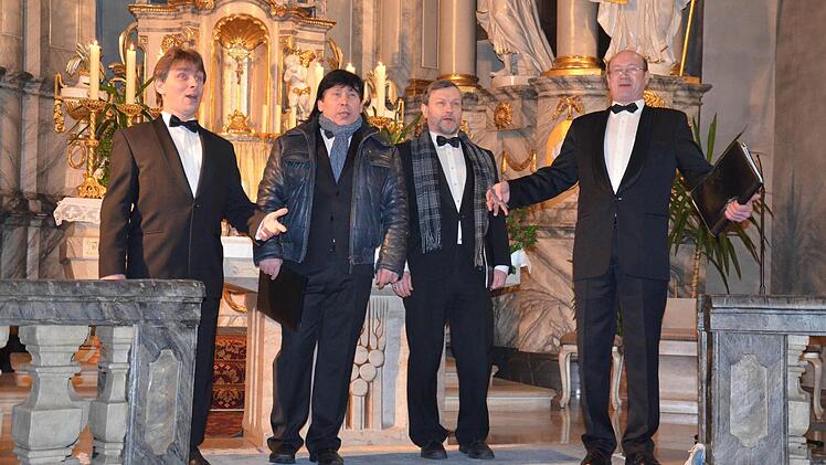 Das vierköpfige Vokalensemble "Vivat" aus dem russischen St. Petersburg begeisterte bei einem Konzert in der Gauaschacher Kirche St. Sebastian.  Foto: Jana Keul