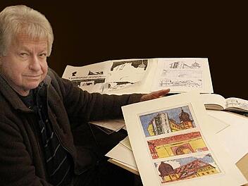 Harald Hubl hat heuer einen Farb-Tiefdruck mit Motiven der Kaiserpfalz als Jahresgabe für den Förderverein angefertigt.  Foto: Josef Hofbauer