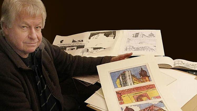 Harald Hubl hat heuer einen Farb-Tiefdruck mit Motiven der Kaiserpfalz als Jahresgabe für den Förderverein angefertigt.  Foto: Josef Hofbauer