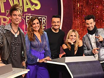 Brachten "Denn sie wissen nicht, was passiert" nicht die erhofften Quoten, von links: Chris Ehrlich, Jana Ina und Giovanni Zarrella, Michelle Hunziker und Andreas Ehrlich.