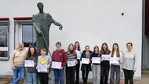 Die Preistr&auml;ger des Lateinwettbewerbs.