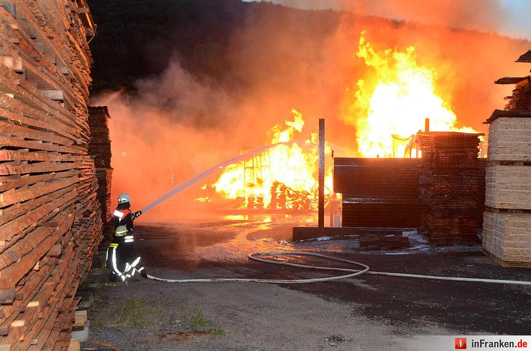 Brand im Sägewerk Untererthal