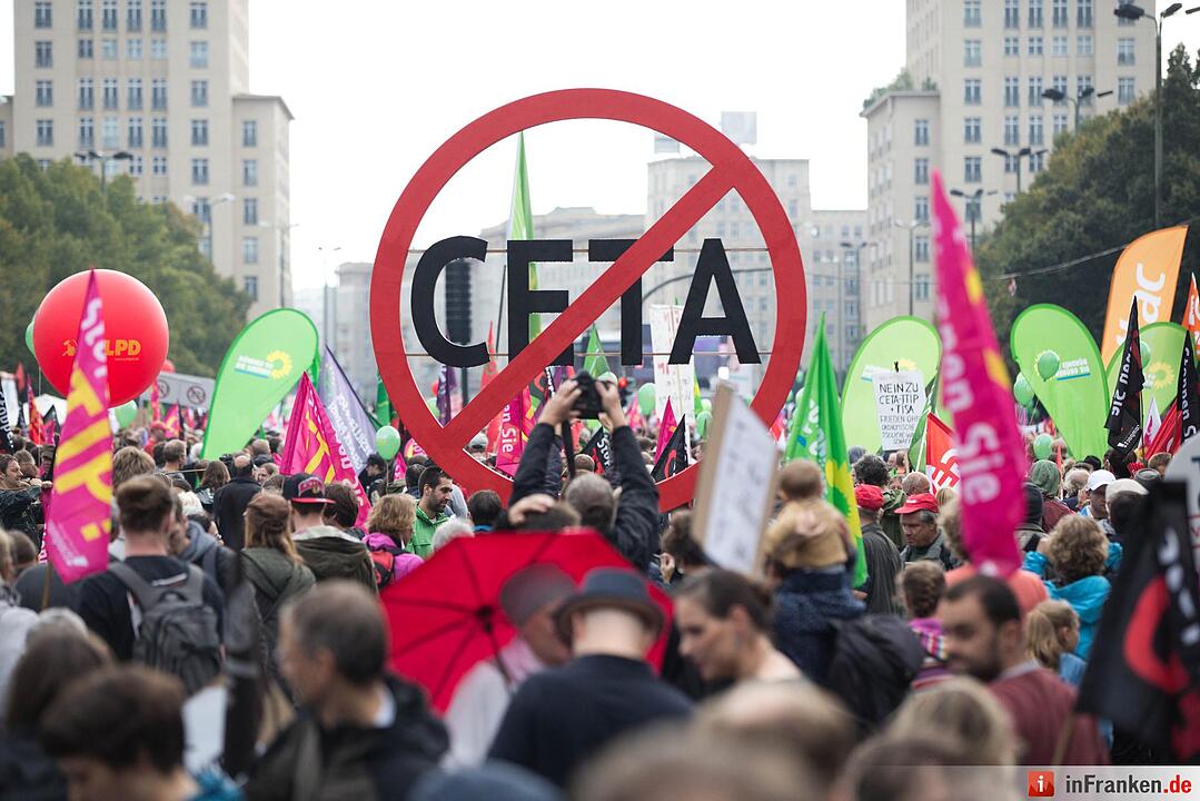 Demonstration gegen die Handelsabkommen