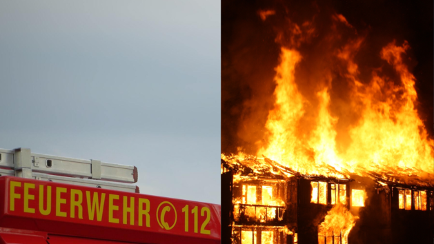 Beim Eintreffen der Feuerwehr stand das Gebäude im Gewerbegebiet Faid bereits vollständig in Flammen.