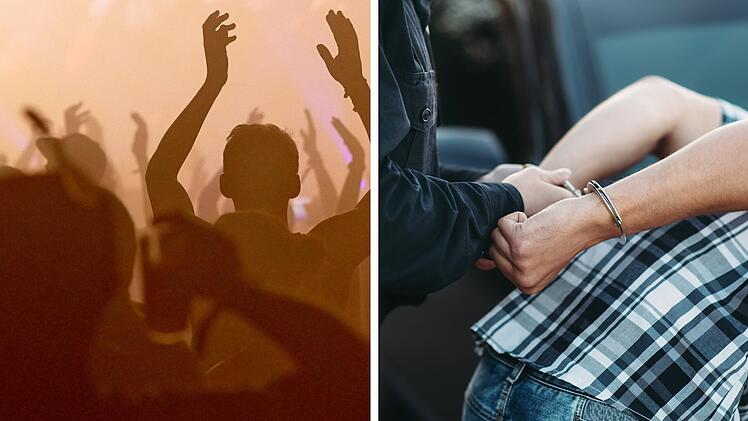 Polizei Festival Konzert Splitbild Collage