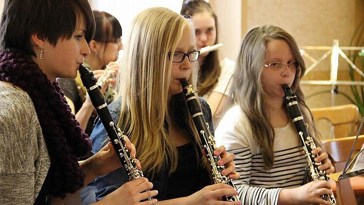 Der Blechwurm - die Jugendkapelle des Musikvereins - übt fleißig für den Auftritt am Samstag.  Foto: Katharina Müller-Sanke