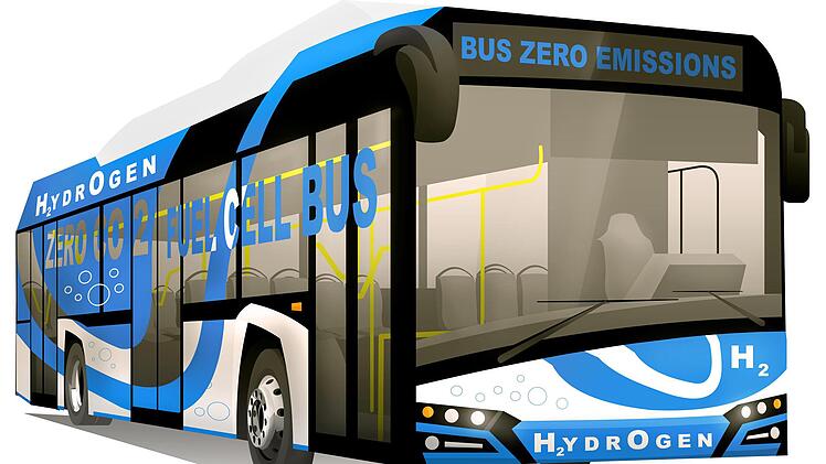 Wasserstoff-Busse könnten in Zukunft häufiger als Verkehrsmittel zum Einsatz kommen. Illustration: dreampicture, adobe/stock
